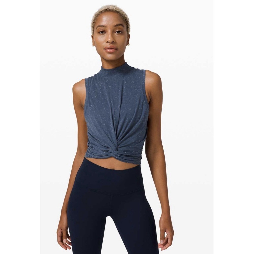 Lululemon Time to Restore Mock Neck Tank Top 4 Yoga Work Out Gym Activewear $56
